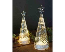 Sirius-Glazen kerstboom Wave met LED lampjes