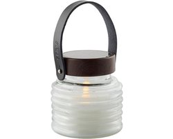 Sirius Home Aston Lantaar - verhard glas/bruin - H12cm - B12cm - LED Zonne energie - BUITEN (incl. afstandbediening)
