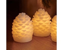 Sirius Home Clara LED dennenappels - set van 2 - H 7.5 cm - D 5,8 cm