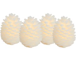 Sirius Home Clara LED dennenappels - set van 4 - H 7.5 cm - D 7 cm