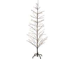 Sirius Isaac Kerstboom - H 160 cm - D 50 cm - bruin/sneeuweffect - 228 LED lichtjes - Indoor en outdoor