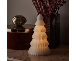 Sirius Kerstboom Claire - Wit - 19cm - Lichtdecoratie figuur - Wax - LED - Batterij
