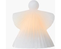 Sirius - Lichtgevende engel 'Astra' - wit - wax - 15 cm - kerst