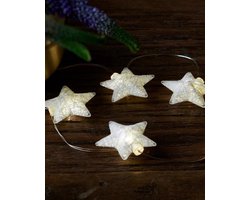 Sirius-Lichtsnoer - Bolette met zilverkleurige sterren - 1,5 meter - 16 LED's - Indoor - Kerst Decoratie - Kerst Verlichting