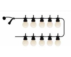 Sirius Lucas Frosted Verlengset – Lichtsnoer Uitbreiding 10 lampjes – Tuinverlichting Buiten