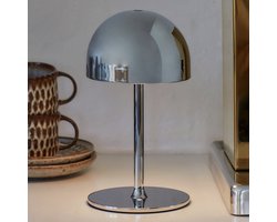 Sirius Tim Tafellamp LED lamp H22 cm - oplaadbaar - draadloos - dimbaar - modern - chroom - zilver - binnen en buiten