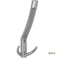 Siro kapstokhaak - Antiek - 148 x 60 x 66 mm - Oud zilver