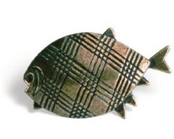 Siro - Meubelknop Vis Links 32 x 51 mm Zamac/Brons – Decoratieve Knop voor o.a. Meubels, Lades en Kastjes