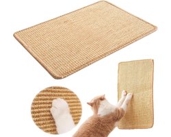 Sisal Katten Krabmat - Bescherming Van Meubels Tegen Krabben - Krabbescherming Voor Tafels En Stoelen- Gemakkelijk Aan Te Brengen - Voor Het Beschermen Van Banken, Tapijten, Muren - Voor Bank, Meubels En Deur - 50x25 Cm - 1 Stuk