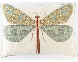 Sissy-Boy - Grijsblauw jacquard kussen dragonfly