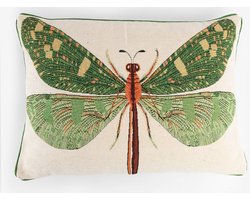 Sissy-Boy - Groen jacquard kussen - Libelle design - Blind rits