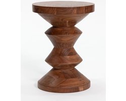 Sissy-Boy - Houten bijzettafel chess - Unieke vorm - Donker hout