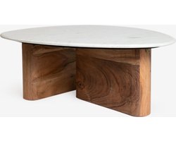 Sissy-Boy - Houten koffietafel - Marmer blad - Organische vorm