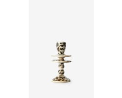 Sissy-Boy - Lichtbruine ruffle kandelaar met leopard print large