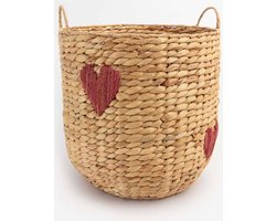 Sissy-Boy - Mand van hyacinth - Rode hartjes - Opbergmand