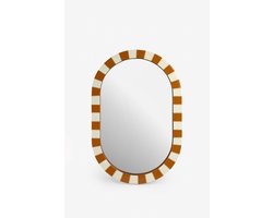 Sissy-Boy - Oranje hangspiegel - Geblokte omlijsting - Houten design