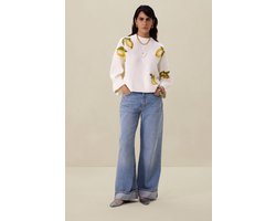 Sissy-Boy - Witte gebreide trui met embroidery