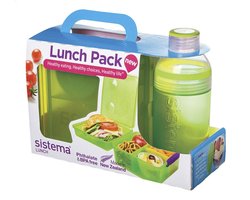 Sistema Lunch - Lunch Pack - Lunch Cube Max en 480 ml Trio Fles - Blauw