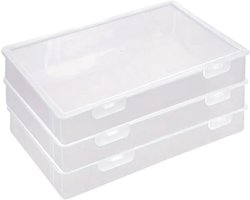 Sisty Organizing – Set van 3 transparante opbergboxen (A4-formaat) – Organizer voor papier, knutselspullen en administratie