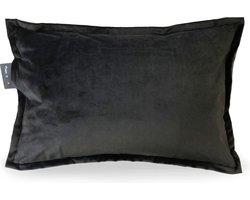 Sit & Heat - Warmtekussen Rectangle Zwart 40 x 60 cm voor binnen en buiten. [kussen van velours/Velvet/Fluweel]
