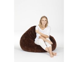 Sit On It Zitzak - Lounge stoel - Decoratief - Donkerbruin - Hoogwaardig nepbont - Ruimtebesparend en comfortabel