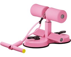 Sit-up Bar - Sit-ups Voethouder met Elastische 2 Zuignappen en Trekkoord - Draagbaar Sit-up Assistent Apparaat voor Thuis Workout - poeder