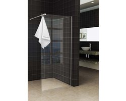 Sita Inloopdouche Met Handdoekhouder - 100x200 Cm Chroom/8 mm - Helder Glas Met Nano Coating