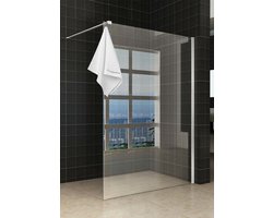 Sita Inloopdouche Met Handdoekhouder - 120x200 Cm Chroom/8 mm - Helder Glas Met Nano Coating