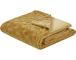 SITAPUR - Bedsprei - Mosterdgeel - 200 x 220 cm - Polyester