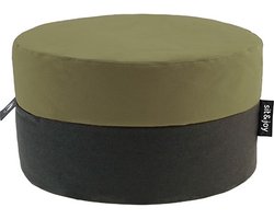 Sit&joy - poef - zitzak - volwassenen - buiten - ligbed - stoel - tuin - Duo Rondo Medium - Oud Groen