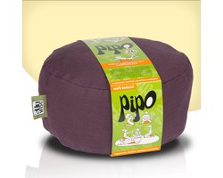 SitWise® Pipo Poef - Zitzak met Handvat - Rond - Aubergine - 30 x 16 cm