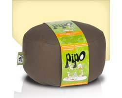 SitWise® Pipo Poef - Zitzak met Handvat - Rond - Koffie Bruin - 30 x 16 cm