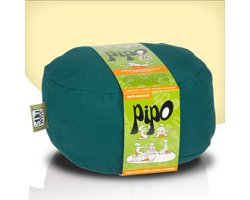 SitWise® Pipo Poef - Zitzak met Handvat - Rond - Petrol Groen - 30 x 16 cm
