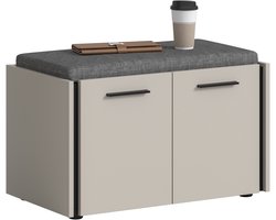 Sitzbank met kussen - Moderne opbergbank voor hal of garderobe - Kasjmier kleur - 75x42x40cm