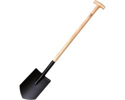 siwitec spitse tuinspade SG-310 met houten steel voor harde, rotsachtige grond | Ergonomische spade met essenhouten steel en stalen blad | Lengte: 118 cm | Tuin | Tuinspade