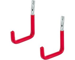 siwitec wandhaak U-vormig 214 x 155 x 90 x 112 mm rood gegomd, set van 2, zware haken, draagvermogen 37 kg