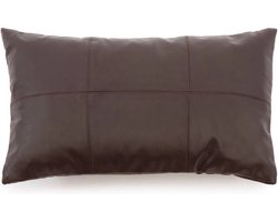 Six Panel lederen kussenhoes - Sierkussenhoes - Decoratief kussen - Voegt chique sfeer toe - 30 cm x 1 cm x 50 cm