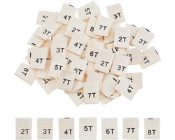 Size Labels voor Kleding - Diverse Stijlen - Katoenen Rectangulaire Craft Labels - Stoflabels voor Kleding - Verpakking van 350