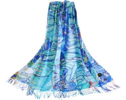 Sjaal - Pashmina - Kunst - Iris - Vincent van Gogh - 70 x 200 cm met 10 cm franje