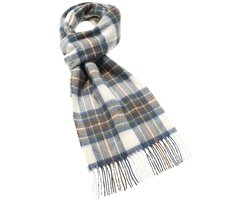 Sjaal Tartan Muted Blue Stewart - Meriono Lamswol - 25 x 190 - Bronte by Moon Scotland
