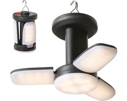 Skandika campinglamp Kvitnes - LED-lamp met 6 lichtmodi, powerbankfunctie, uitklapbaar, oplaadbaar, zonnepaneel, dimbaar, 3600 mAh, 400 lumen | Camping, outdoor, wandelen, noodlamp