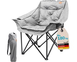 Skandika Campingstoel Aukra - XL campingstoel opvouwbaar, inklapbaar, gepolsterd, licht, stalen frame, waterafstotend, max 180 kg, met draagtas | Campingstoel, outdoor fauteuil, tuin, balkon