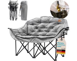 Skandika dubbele campingstoel Hygge - XL campingstoel opvouwbaar, voor 2 personen, gevoerd, belastbaar tot 300 kg, met draagtas | Dubbele campingstoel, 2-zitsbank, fauteuil, sofa, outdoor tuin balkon