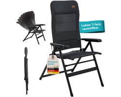 Skandika klapstoel Lepola XL - Opvouwbare campingstoel van aluminium, alu tuinstoel, 7-voudig verstelbare rugleuning, gevoerd, inklapbaar, hoge rugleuning, armleuningen, hoofdsteun | Stoel voor camping, tuin
