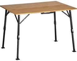 Skandika Tobro Kampeertafel van Bamboe – Campingtafels - Opvouwbare tafel met net – Klaptafel voor camping, tuin, balkon – Aluminium, hout, weerbestendig, max. 100 kg belastbaar – standen in hoogte verstelbaar – 100x72x70cm (LxBxH) - Bamboe