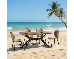 SkandiLux Comfort Eetkamerstoelen - Set van 4 - Gestoffeerd - Metalen Poten - Scandinavisch Design - Ergonomisch en Duurzaam - Ideaal voor Eetkamer, Keuken en Woonkamer Casa Serena – Afmetingen op ...