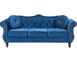 SKIEN - Chesterfield bank 2-zits - Marineblauw - Fluweel