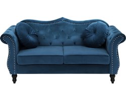SKIEN - Chesterfield bank - Marineblauw - Fluweel