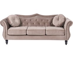 SKIEN - Driezitsbank - Taupe - Fluweel