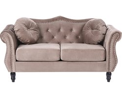 SKIEN - Tweezitsbank - Taupe - Fluweel